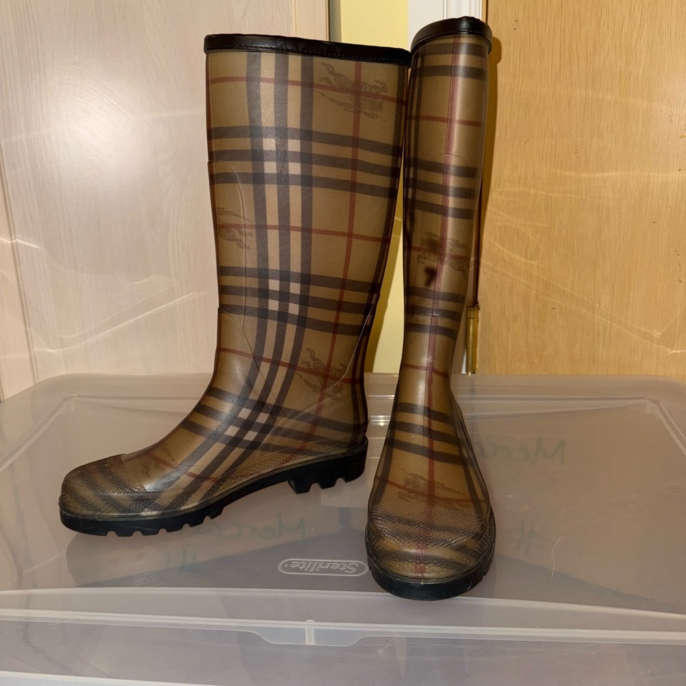 Burberry Plaid Rain Boots
